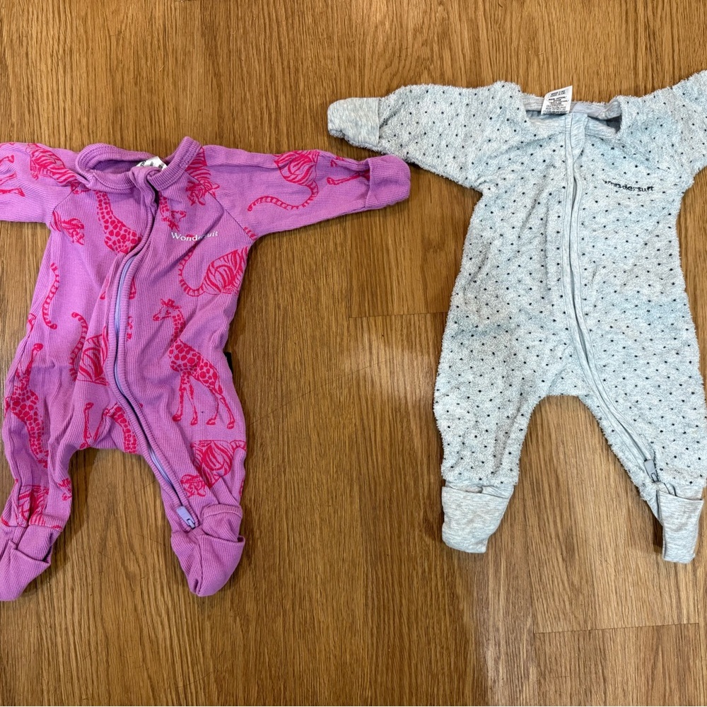Newborn Purple and Gray Bonds One Piece Set